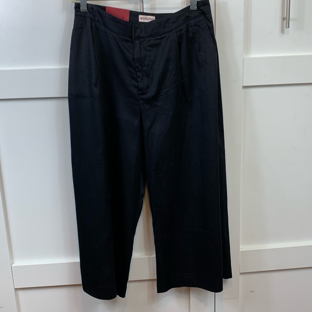 Wide leg cropped pants